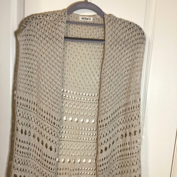 Ardene Women's Open Long Sleeveless Vest With Fringe Boho Hippie Festival - Picture 2 of 8